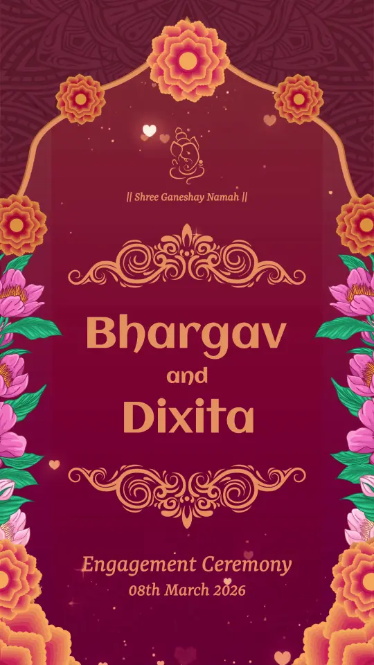 Gold Royal Theme Engagement Invitation
