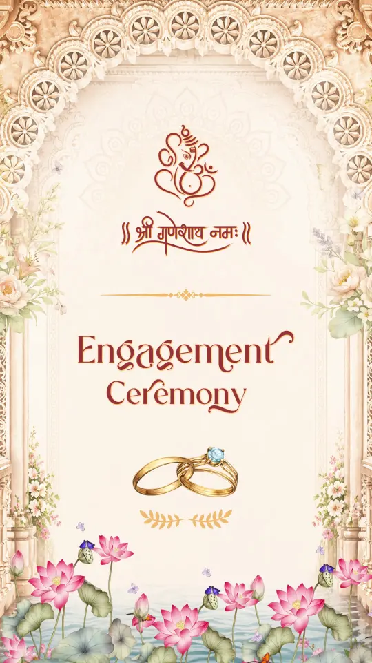 Lotus Heritage Theme Engagement Invitation