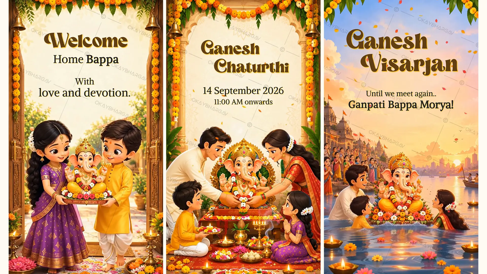 Editable Ganesh Chaturthi Festival Invitation After Effects Template
