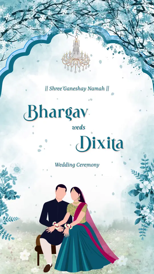 Colorful Flowers Theme Wedding Invitation