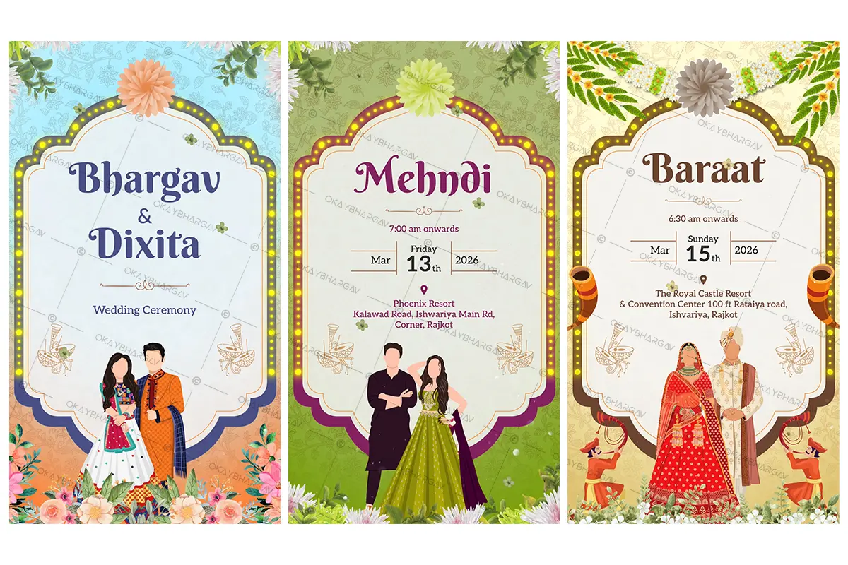 Festive Celebration Theme Wedding Invitation