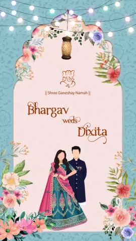 Real Flora Theme Wedding Invitation