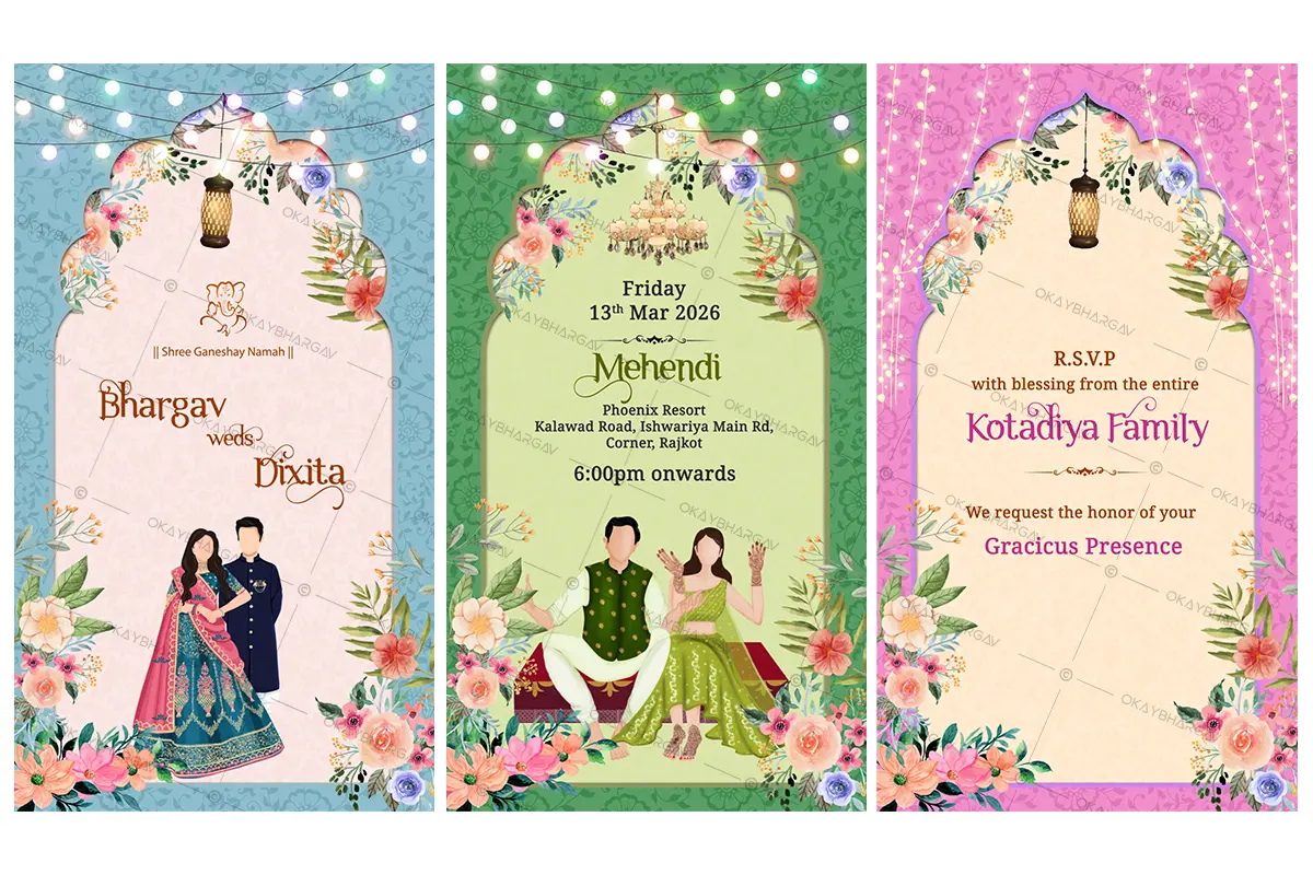 Real Flora Theme Wedding Invitation