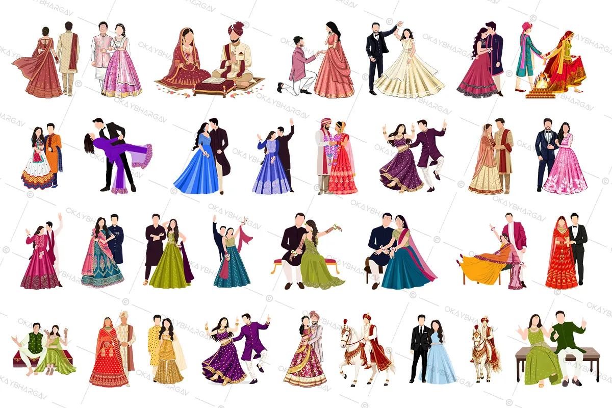 Wedding Couples PNG Assets Bundle Download preview 2