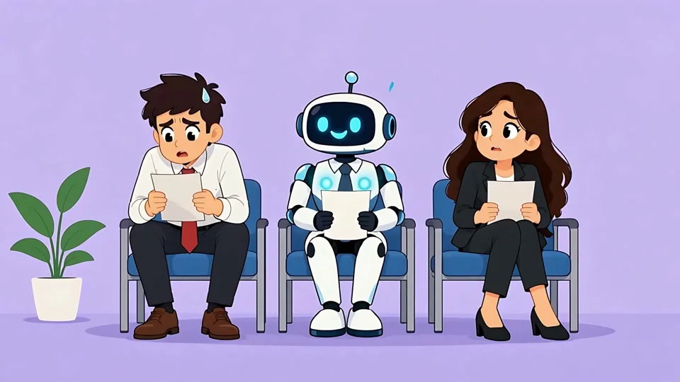 Animated Job Interview Waiting Room Robot Competitor