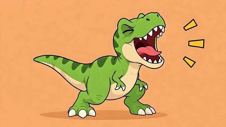 Cute Cartoon T Rex Dinosaur Roaring Animation